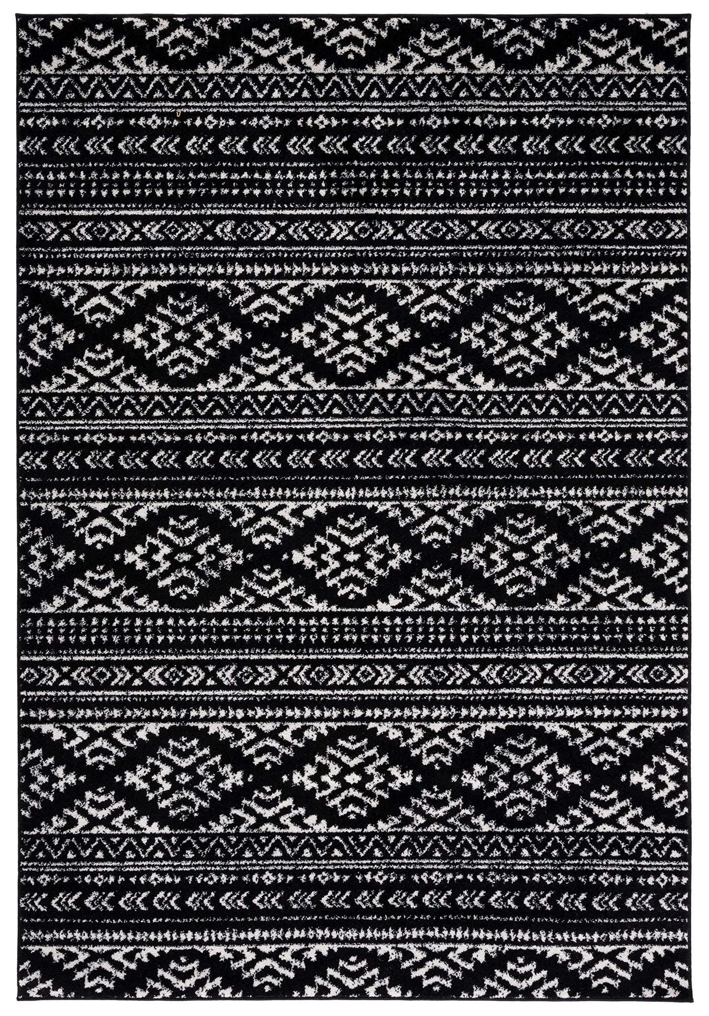 SAFAVIEH Tulum Collection Accent Rug - 2' x 3', Black & Ivory, Moroccan Boho Tribal Design, Non-Shedding & Easy to Clean, Ideal for Front Door, Kitchen, Entryway, Foyer (TUL272Z)