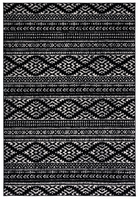 SAFAVIEH Tulum Collection Accent Rug - 2' x 3', Black & Ivory, Moroccan Boho Tribal Design, Non-Shedding & Easy to Clean, Ideal for Front Door, Kitchen, Entryway, Foyer (TUL272Z)