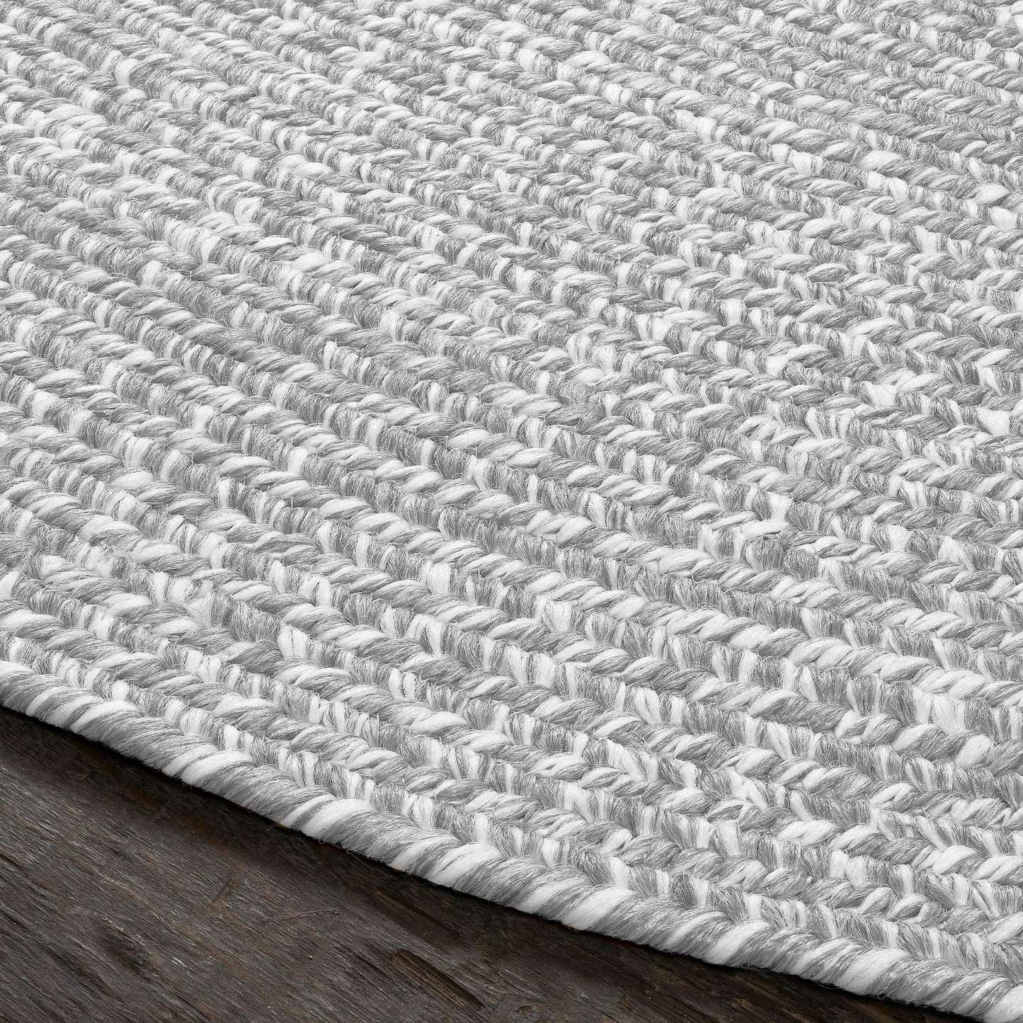 Superior Reversible Braided Indoor/Outdoor Area Rug for Patio, Beach House, Garden, Living Room, Bedroom, Terrace, Veranda, Entryway, Farmhouse, Kitchen, Playroom, Office, 3' x 5', Slate-White
