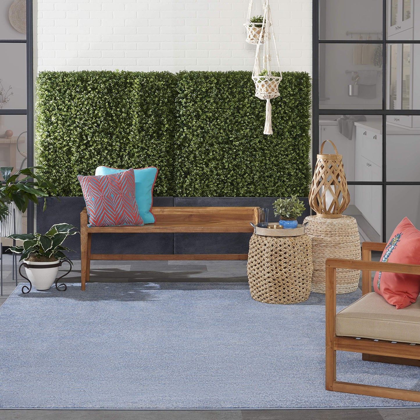 Nourison Home Nourison Essentials Blue Grey 7' x 10' Area Rug - Easy Clean, Non Shedding, Bed Room, Living Room, Dining Room, Kitchen (7' x 10')