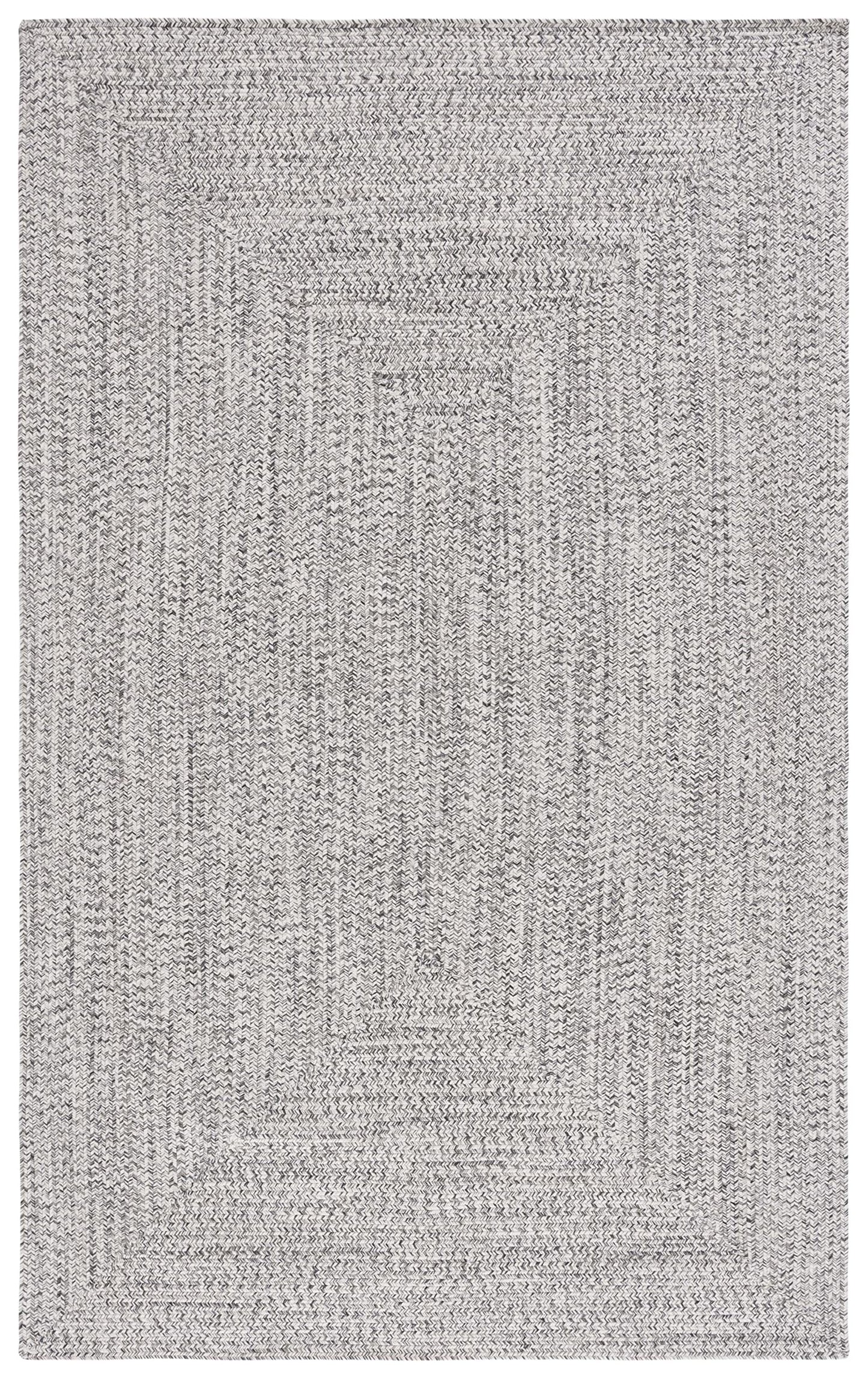 SAFAVIEH Washable Rug Outdoor Braided Collection - 5' x 8', Grey & Ivory, Handmade & Reversible, Non-Shedding & Easy to Clean, Ideal for Patio, Backyard, Mudroom (BRA201F)