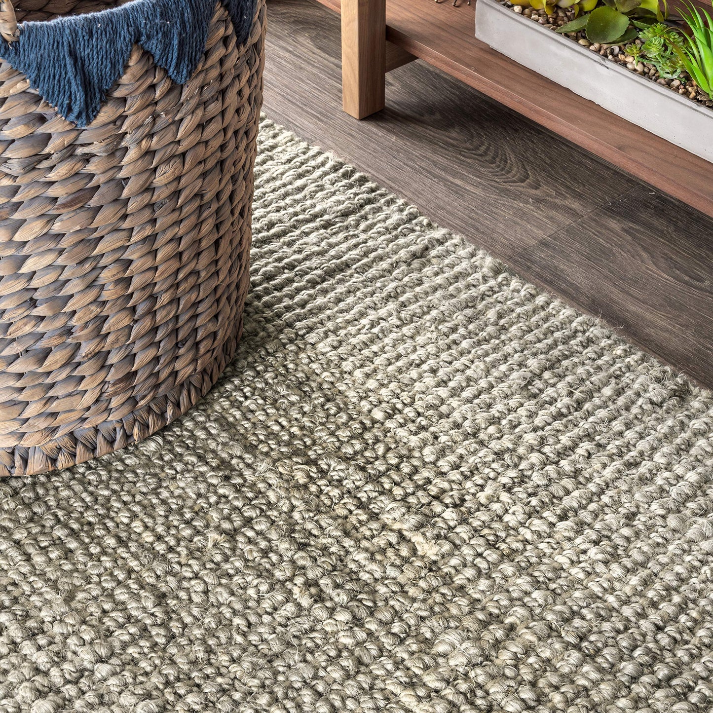 JONATHAN Y Pata Hand Woven Chunky Jute Gray Indoor Area Rug, 4x6, Bohemian, Rustic, Cottage, Easy-Cleaning for Living Room, Bedroom, Kitchen, Non-Shedding (NRF102C-4)