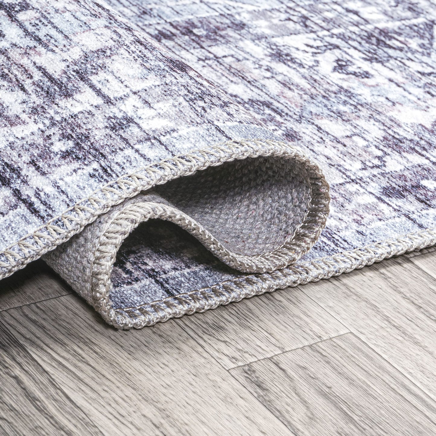 JONATHAN Y Machine Washable Gray/Purple Indoor Area Rug 4X6 ft, Didim Boho Medallion for Living Room, Bedroom, Kitchen, Office, Easy-Cleaning, High Traffic, Pet-Friendly, Non-Shedding (WSH102A-4)