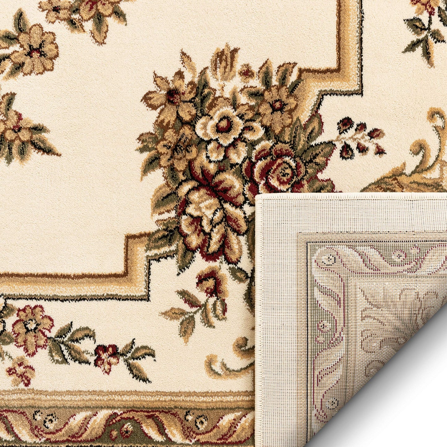 Well Woven Pastoral Medallion Ivory French European Formal Traditional (5'3" x 7'3") Area Rug Easy to Clean Stain/Fade Resistant Shed Free Contemporary Floral Thick Soft Plush Living Dining Room Rug
