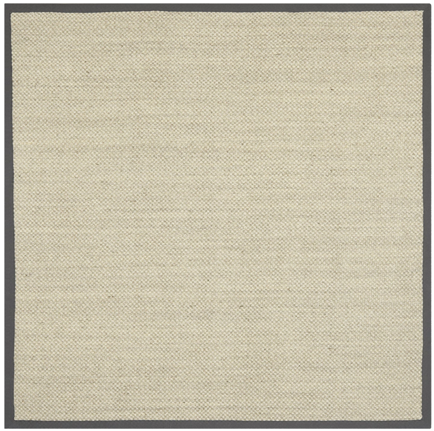 SAFAVIEH Area Rug 7' Square - Natural Fiber Collection - Marble & Grey, Sisal, Woven Design with Border (NF443B)