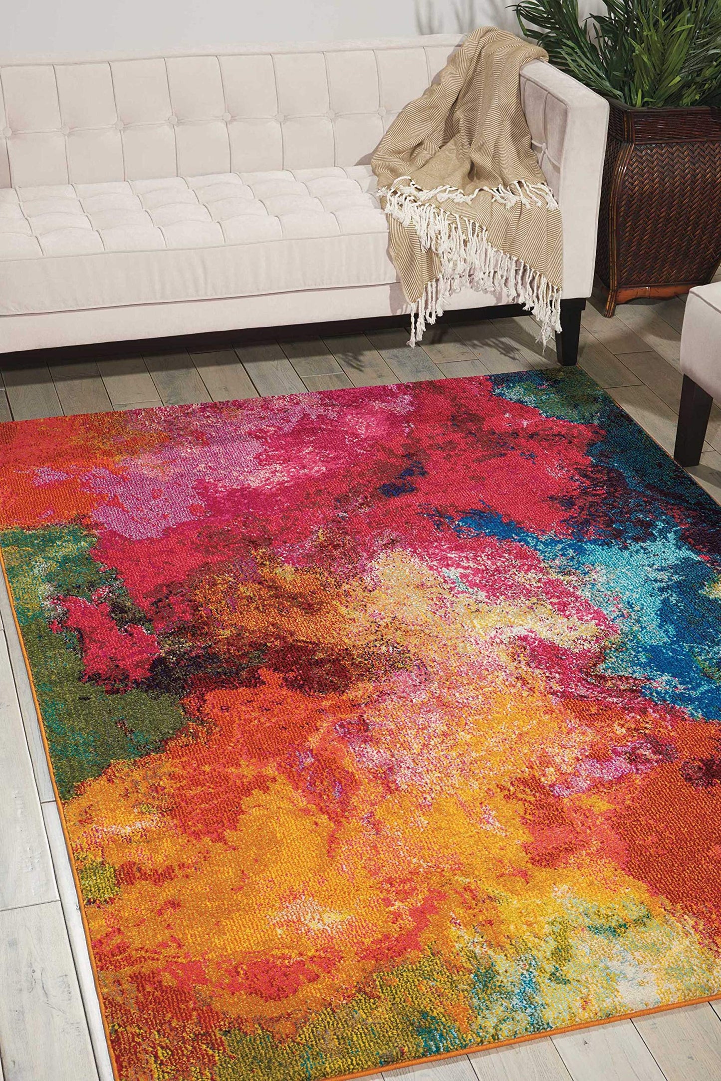 Nourison Home Celestial Palette 5'3" x 7'3" Area Rug - Easy Clean, Non Shedding, Bed Room, Living Room, Dining Room, Kitchen (5' x 7')