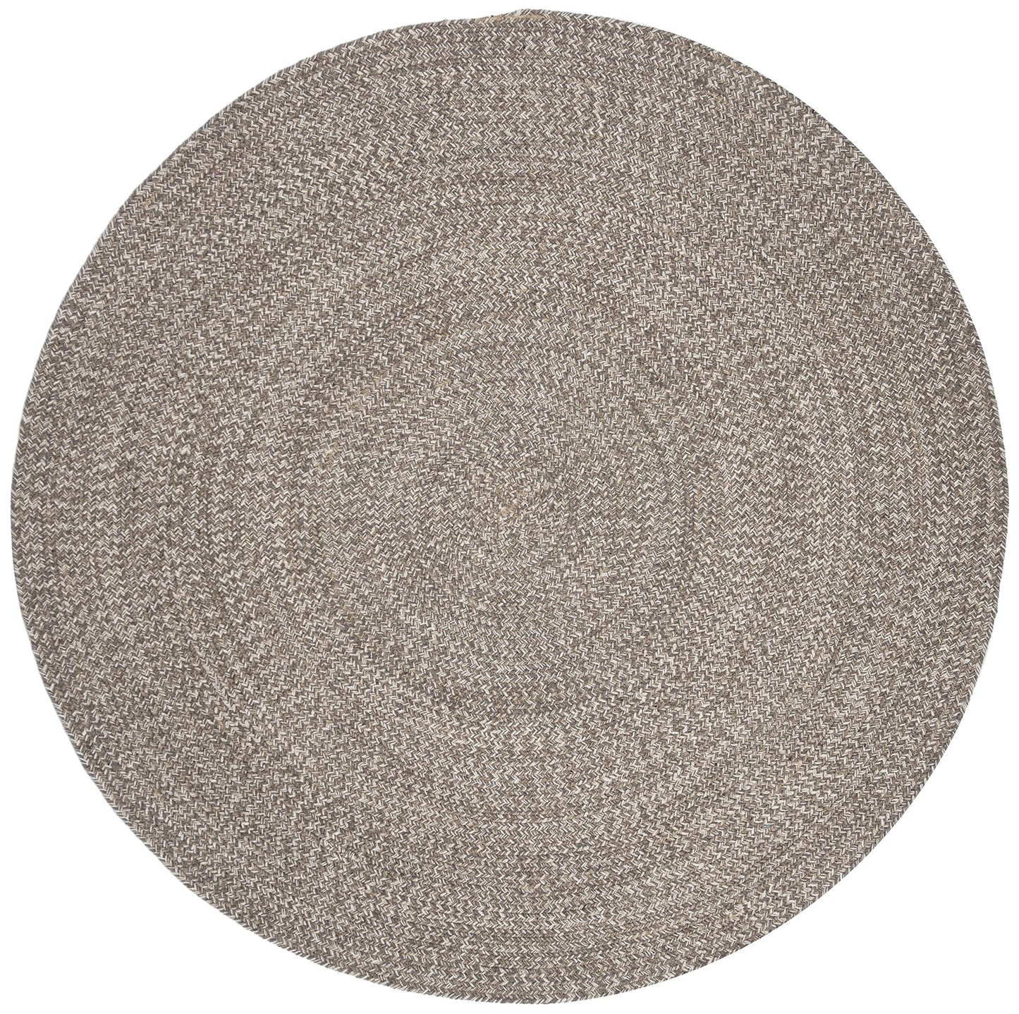 SAFAVIEH Braided Collection Area Rug - 5' Round, Ivory & Beige, Handmade Woven Cotton, Boho Reversible Style, Ideal for Living Room, Bedroom, Dining Space (BRD256B)