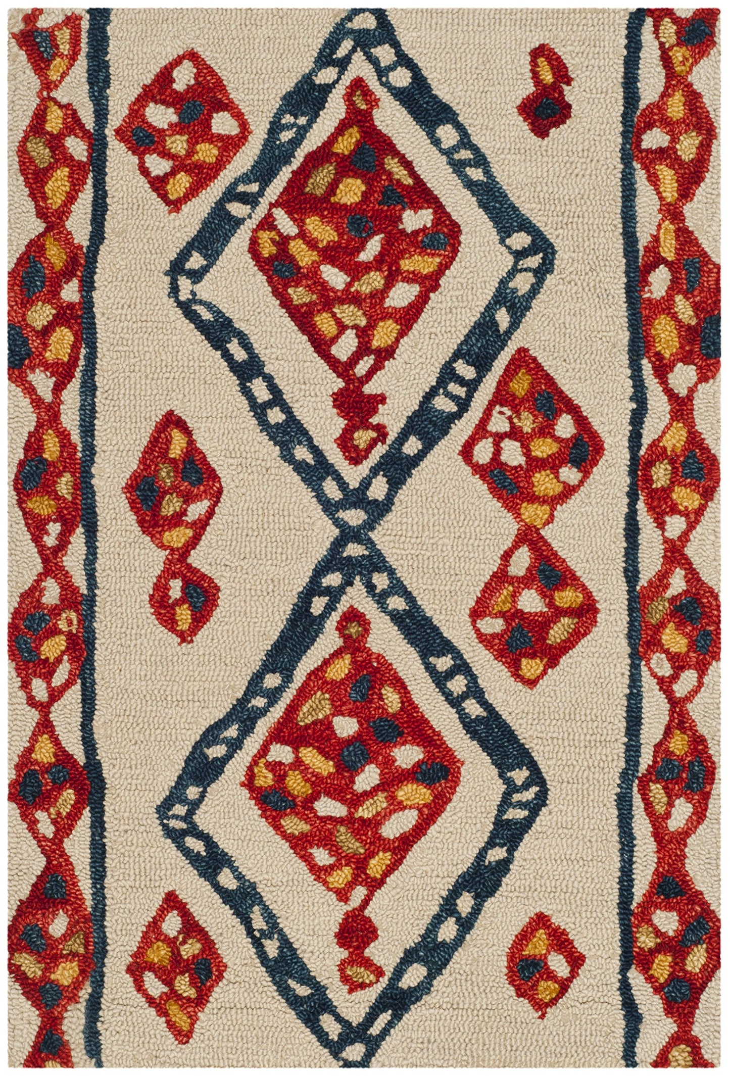 SAFAVIEH Aspen Collection Accent Rug - 2' x 3', Ivory & Multi, Handmade Moroccan Boho Tribal Wool, Ideal for High Traffic Areas in Entryway, Living Room, Bedroom (APN702A)