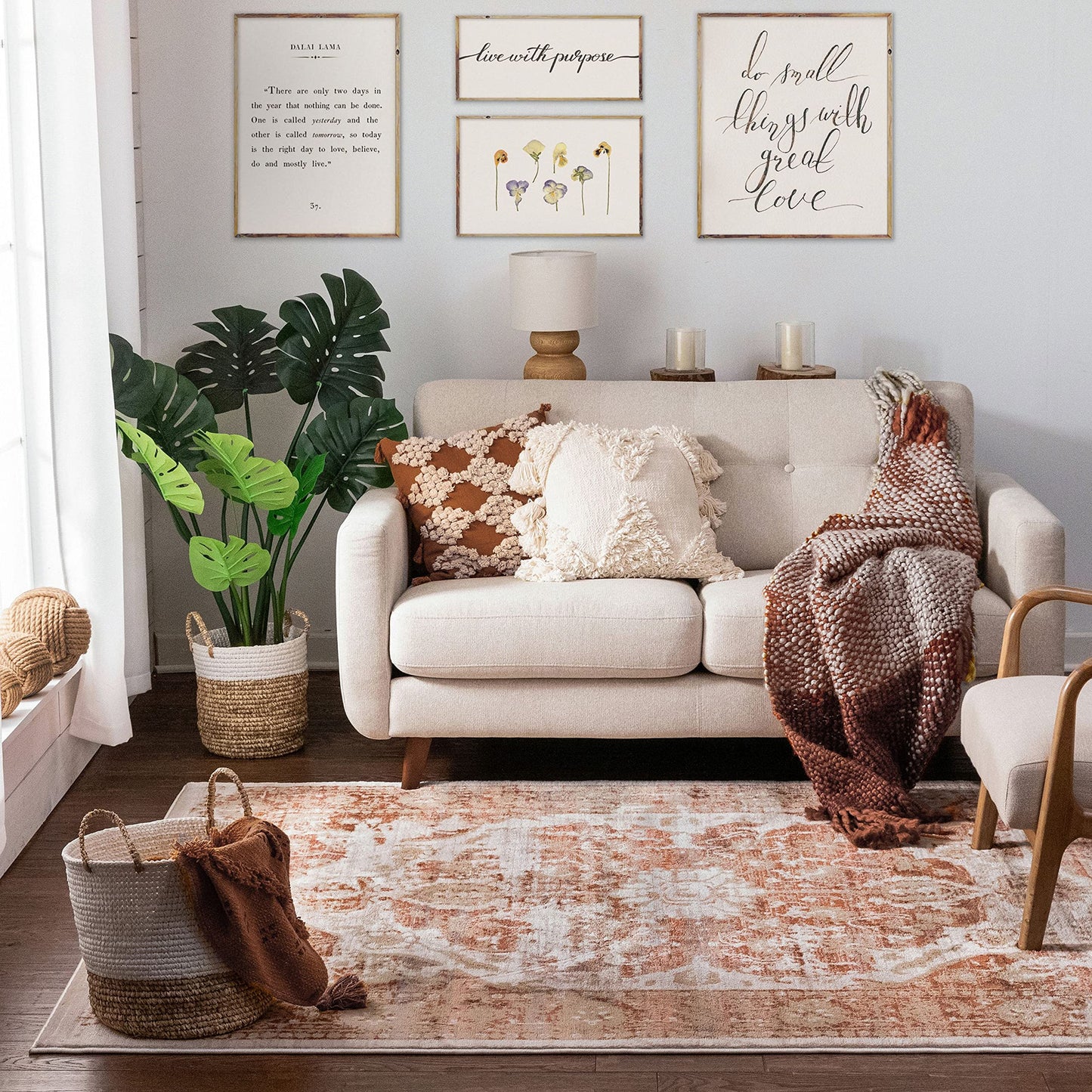 Well Woven Kensington Maxwell Copper Modern Medallion Antique Vintage Distressed Area Rug 3'11" x 5'3"