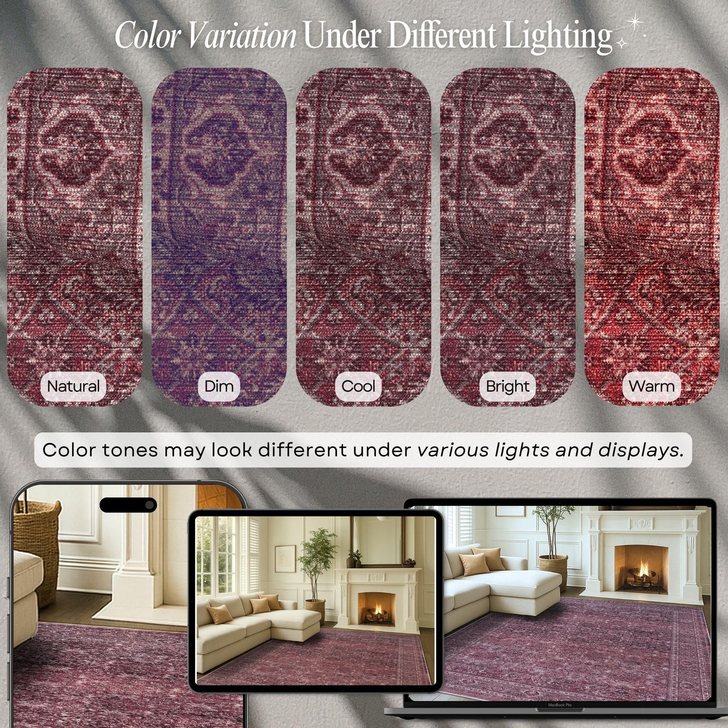 Fame Rugs Turkish Rug. Washable Vintage Oriental Antique Inspired Traditional Doormat Small Modern Area Rugs Luxury Entryway Entry Bedroom Bathroom Kitchen (395RR, 2' x 3')
