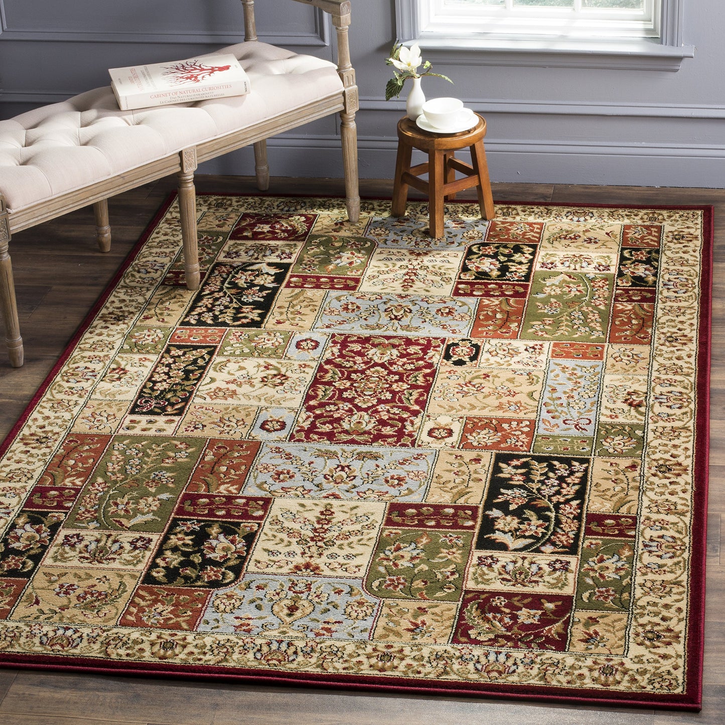 SAFAVIEH Lyndhurst Collection Accent Rug - 3'3" x 5'3", Multi & Ivory, Traditional Oriental Design, Non-Shedding & Easy Care, Ideal for High Traffic Areas in Entryway, Living Room, Bedroom (LNH318A)