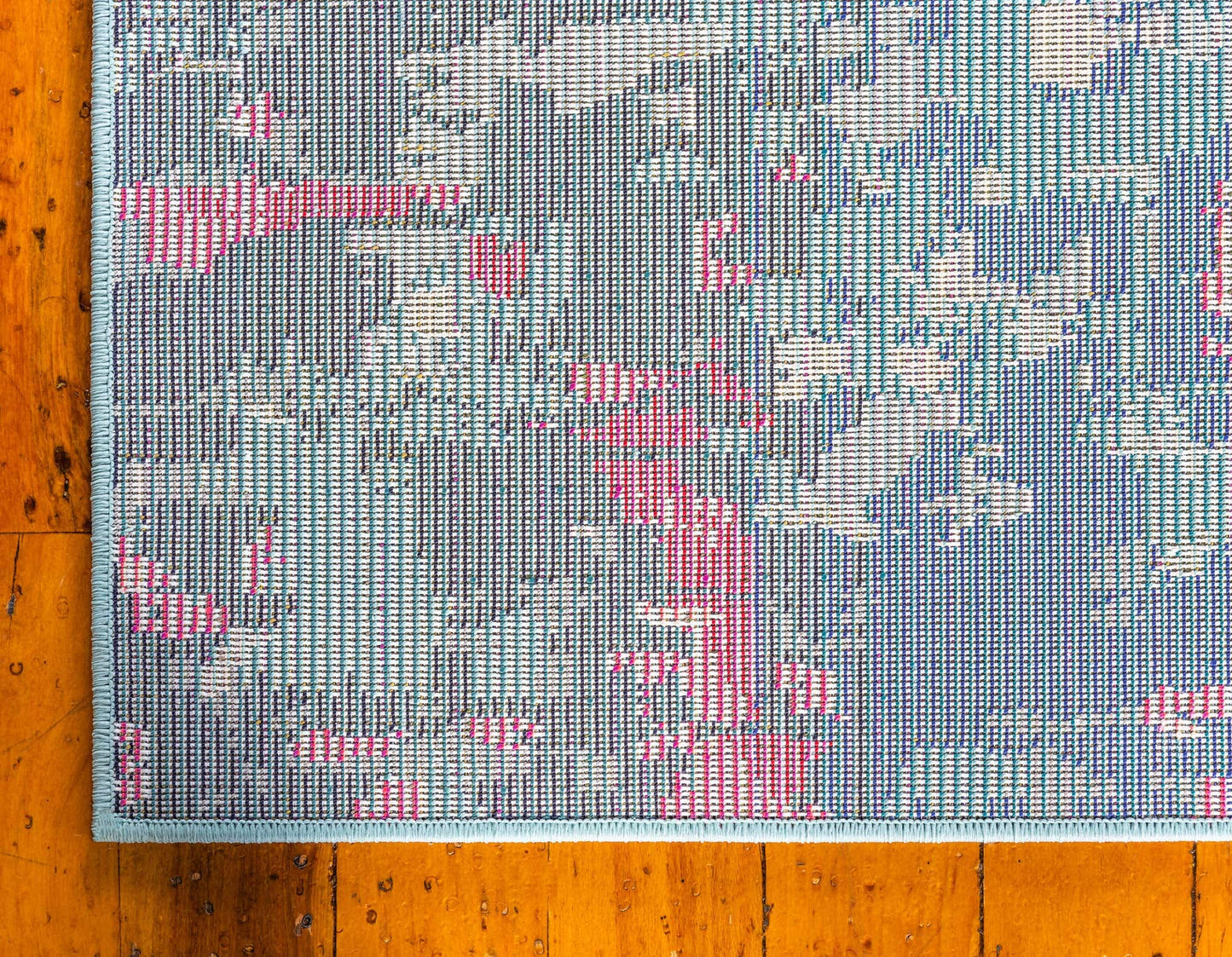 Unique Loom Jardin Collection Colorful, Vibrant, Abstract, Modern Area Rug (5' 0 x 8' 0 Rectangular, Blue/ Pink)