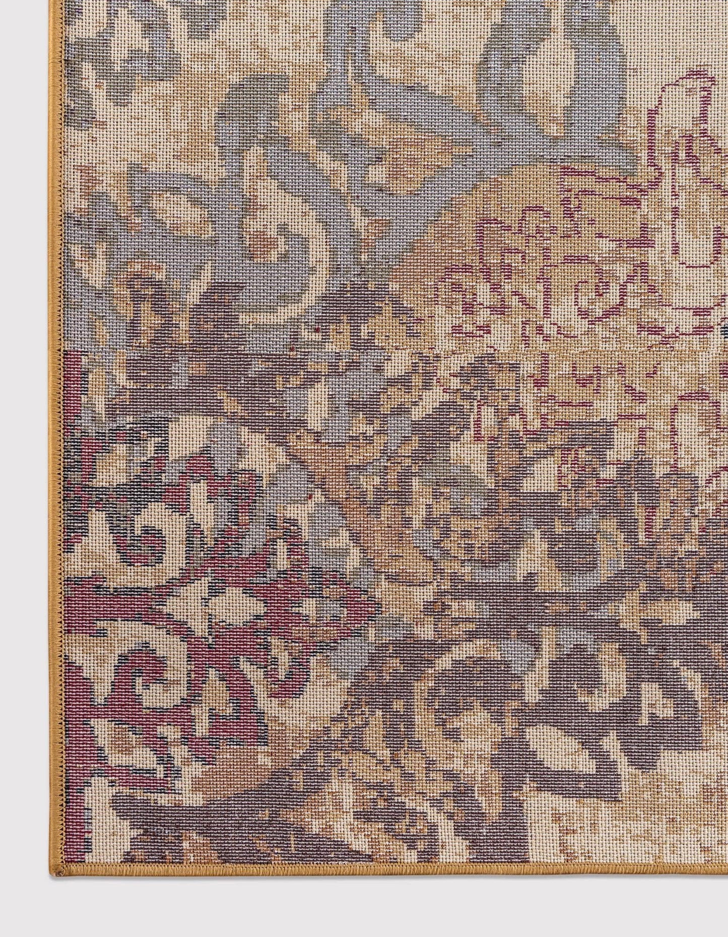 Unique Loom Barista Collection Area Rug - Congencis (7' 10" Square, Beige/ Blue)