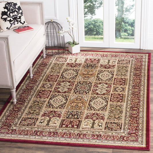 SAFAVIEH Lyndhurst Collection Accent Rug - 3'3" x 5'3", Multi & Red, Traditional Oriental Design, Non-Shedding & Easy Care, Ideal for High Traffic Areas in Entryway, Living Room, Bedroom (LNH217B)
