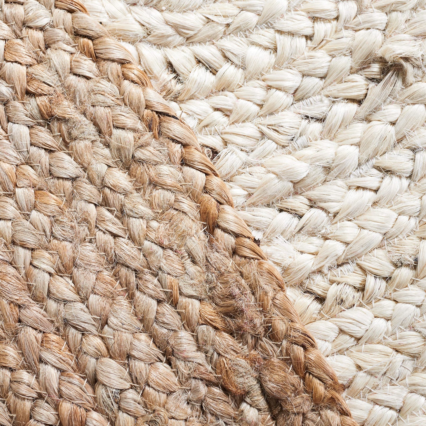 SAFAVIEH Area Rug 3x5 Oval - Natural Fiber Collection - Ivory & Natural Brown, Handmade Jute, Braided Border Design (NF801M)