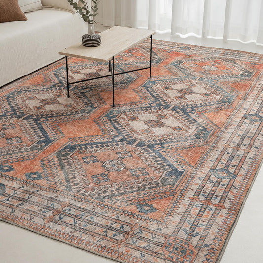 KNOTTING MATTERS Knot Tangelo 8’3” x 11’6” Area Rug – Tangelo Orange & Clay Heritage Flatweave, Low-Pile – Easy Clean Area Rug – Perfect for Living Room, Dining Room, Bedroom – Pet & Kid Friendly