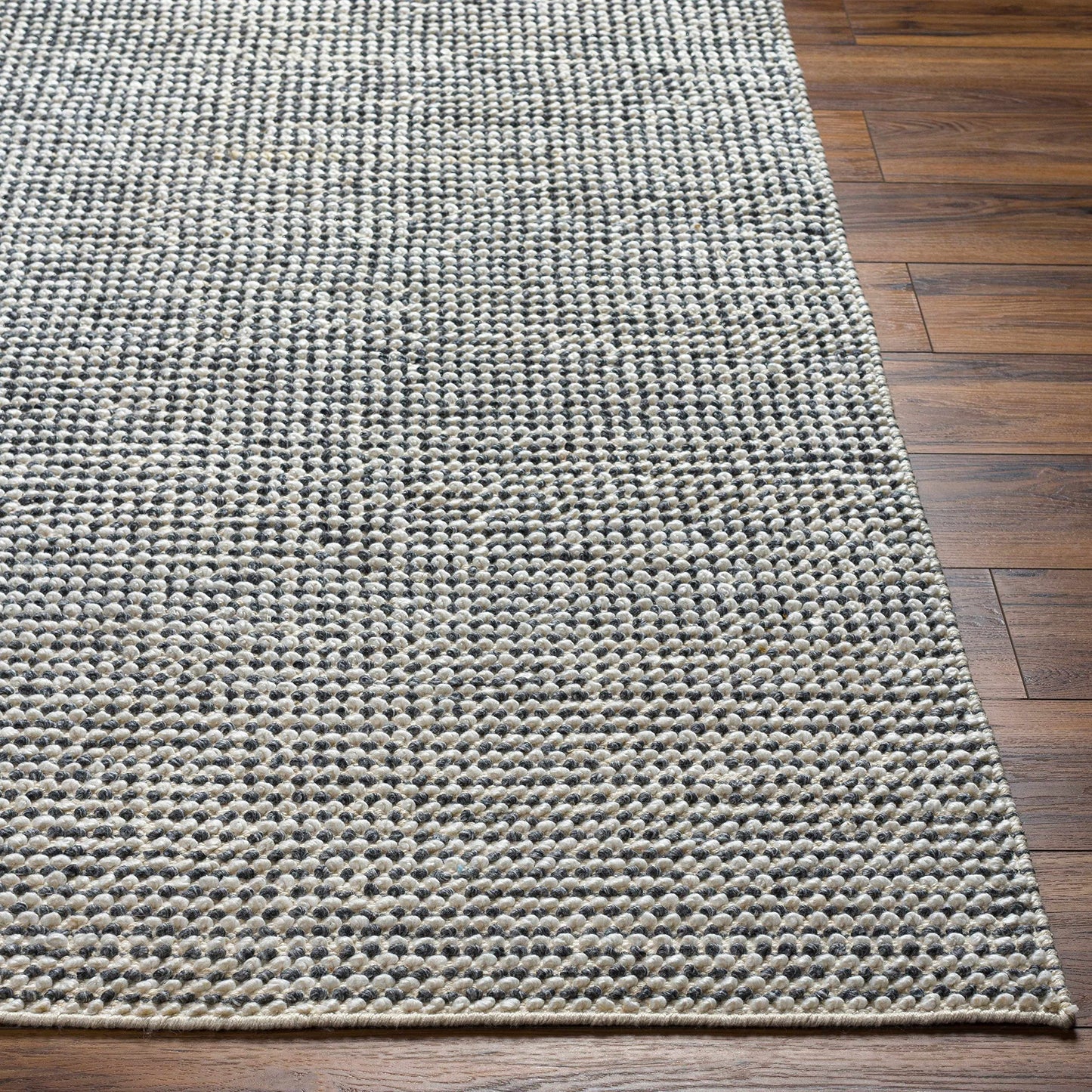 Hauteloom Piri Recycled Material Living Room, Bedroom Area Rug - Contemporary - Light Gray, Eggplant, Neutral - 5' x 7'6"