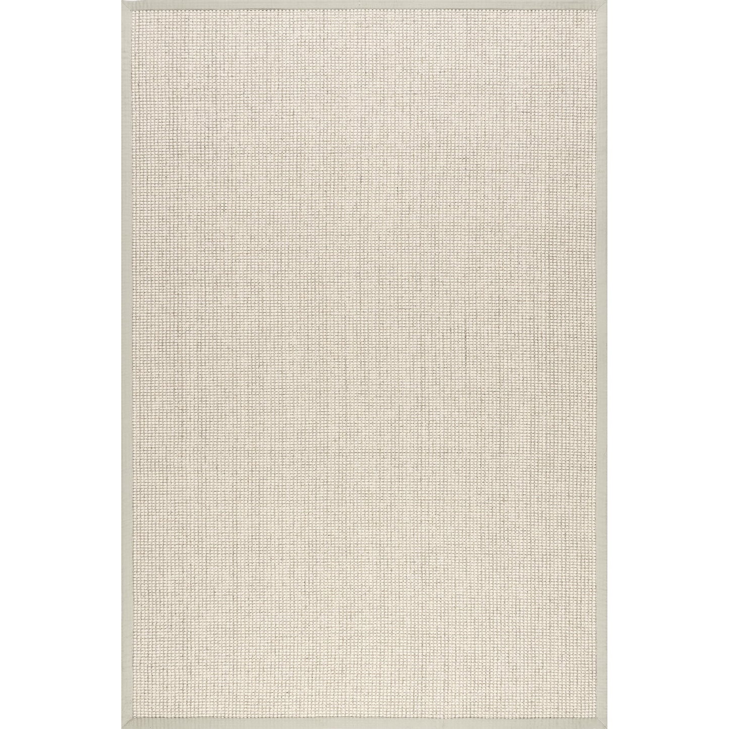 Nuloom Monica Grey/Ivory, 5' x 8', Solid, Sisal & Wool, Soft and Textured, High Traffic, Stain Resistant, Easy Clean, Durable Area Rug for Bedroom, Living Room, Dining Space, Den, Foyer, Entryway