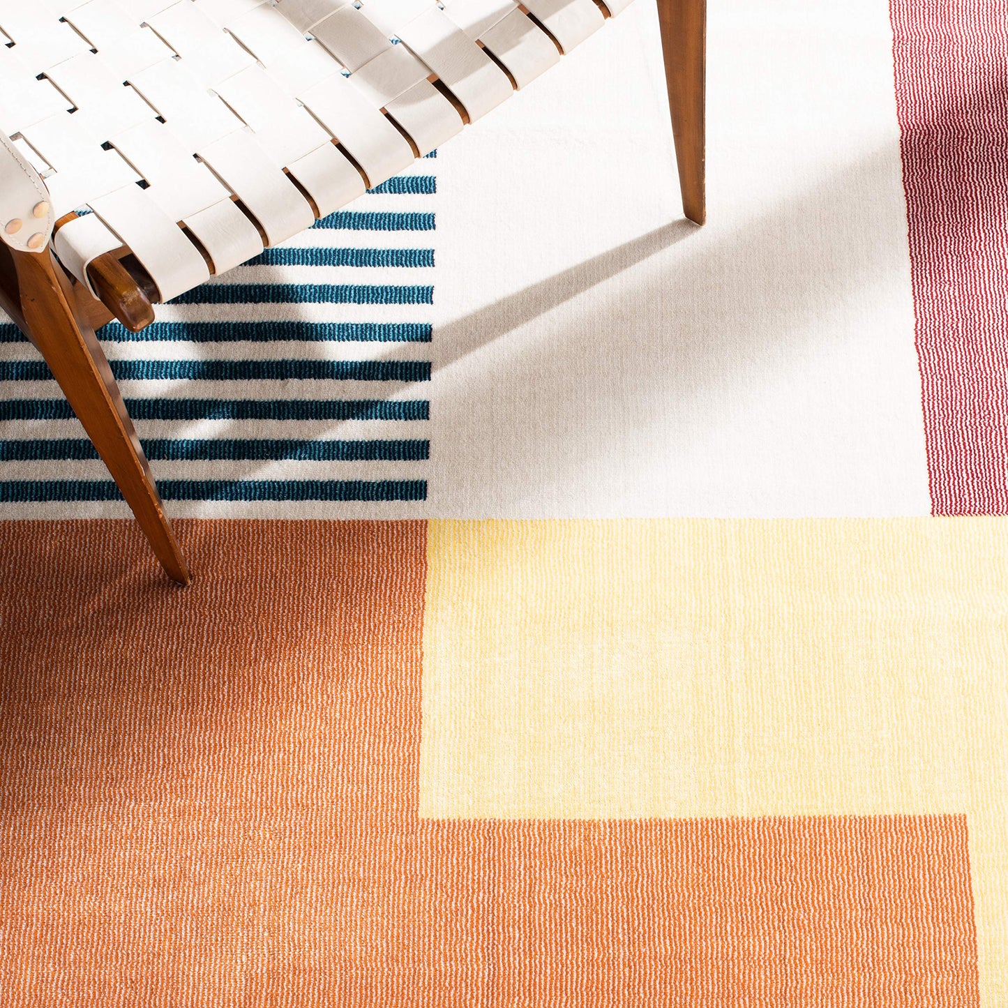 SAFAVIEH Orwell Collection Area Rug - 3' Square, Rust & Yellow, Mid-Century Modern Abstract Design, Non-Shedding & Easy Care, Ideal for High Traffic Areas in Living Room, Bedroom (ORW368P)