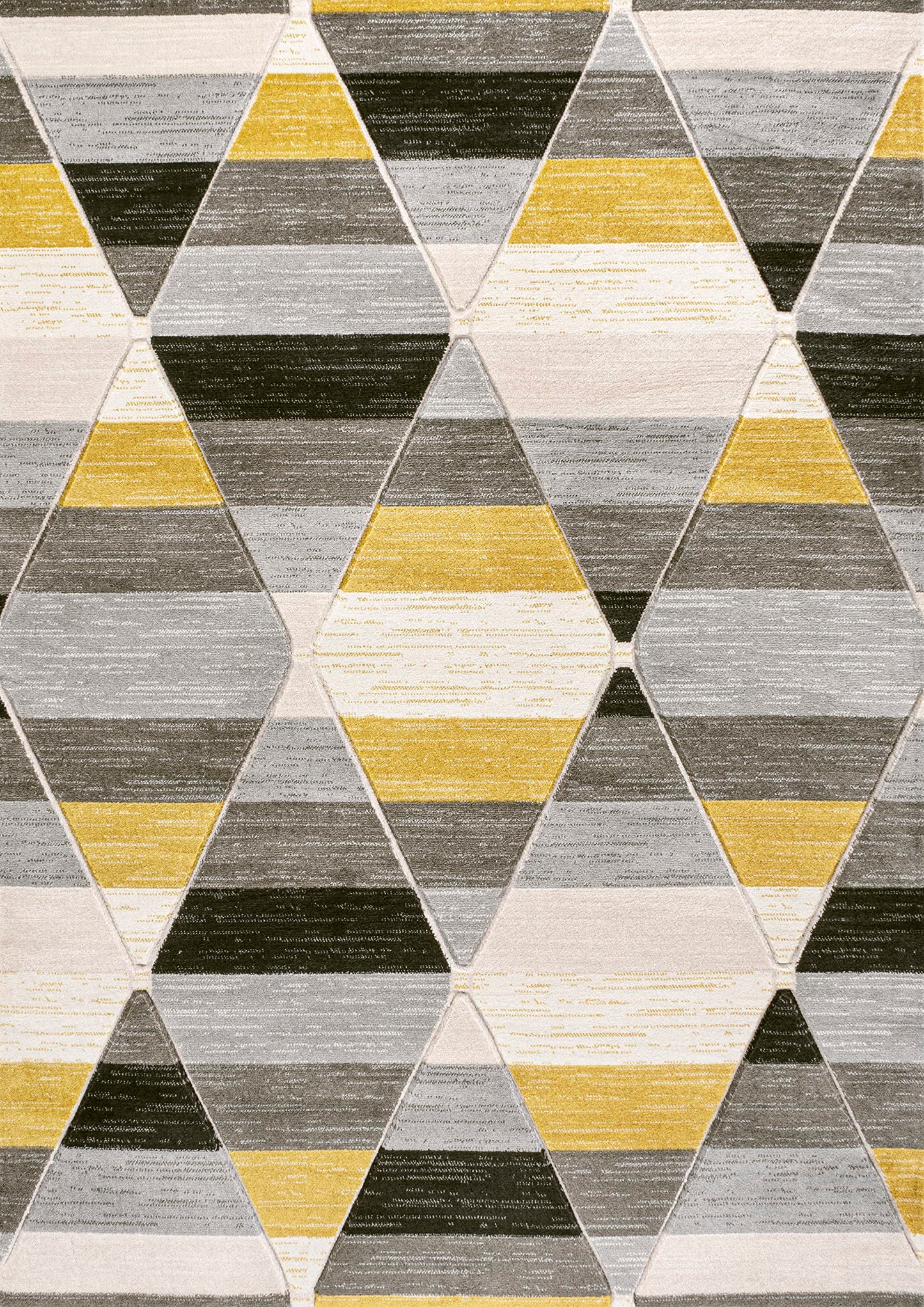 JONATHAN Y Retro Diamonds Yellow/Gray/Cream Indoor Area Rug 4X6 ft, Kehoe Geometric for Living Room, Bedroom, Kitchen, Office, Easy-Cleaning, High Traffic, Pet-Friendly, Non-Shedding UNQ101A-4