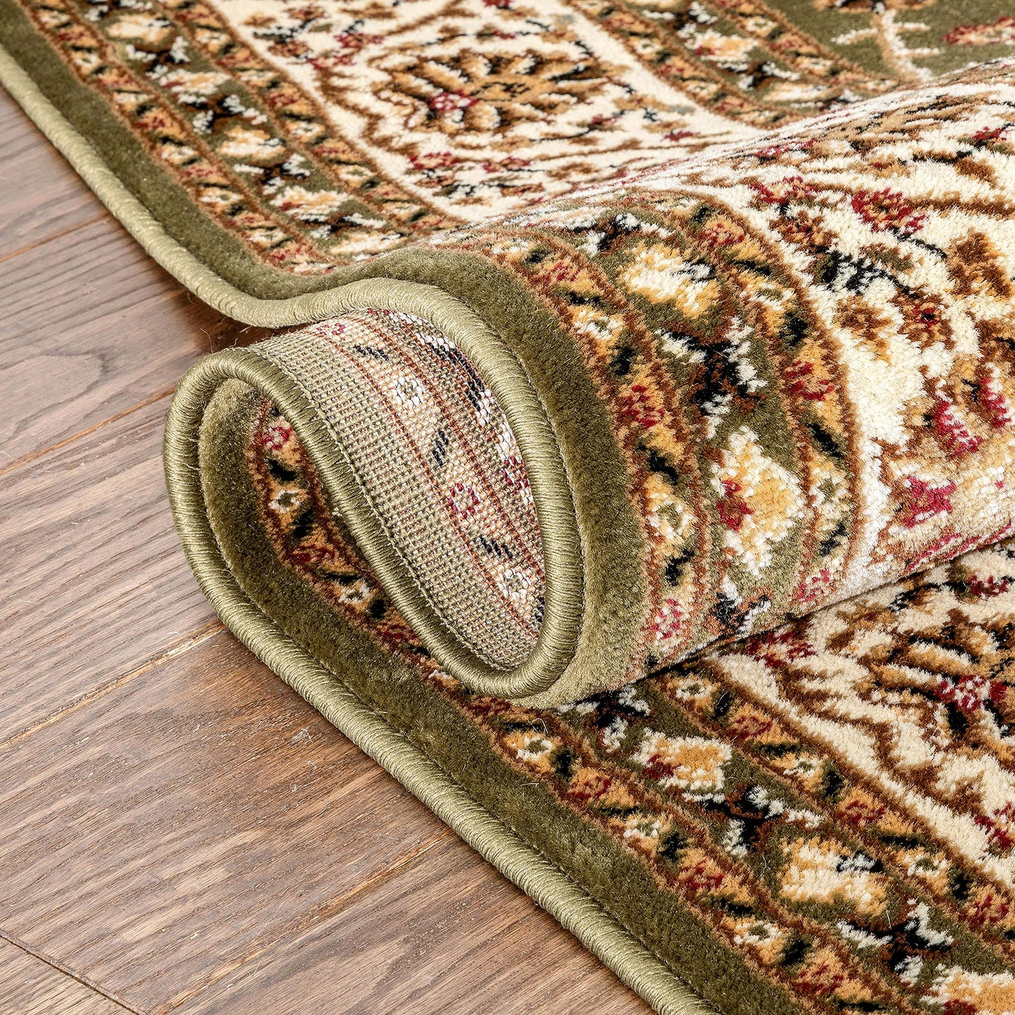 Well Woven Barclay Sarouk Green Traditional Area Rug 5'3" X 7'3"