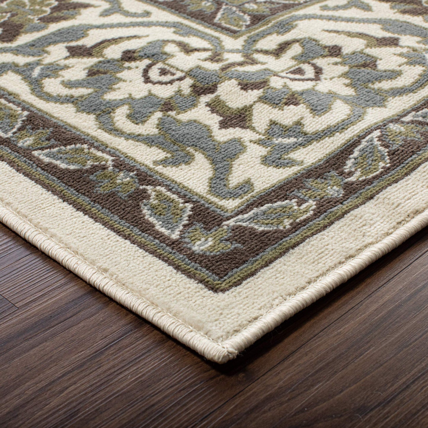 Superior Elegant Glendale Collection Area Rug, 8mm Pile Height with Jute Backing, Traditional Oriental Rug Design, Anti-Static, Water-Repellent Rugs - Green, 5' x 8' Rug