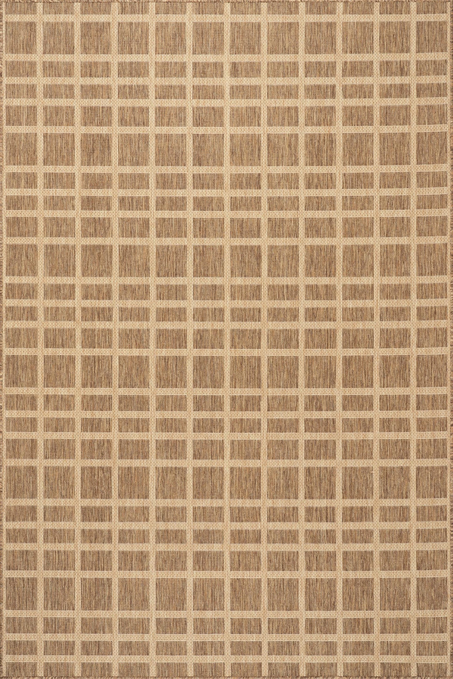 Nuloom Vanya Checkered 5' x 8' Indoor/Outdoor Area Rug for Living Room Patio Deck Front Porch, Light Brown
