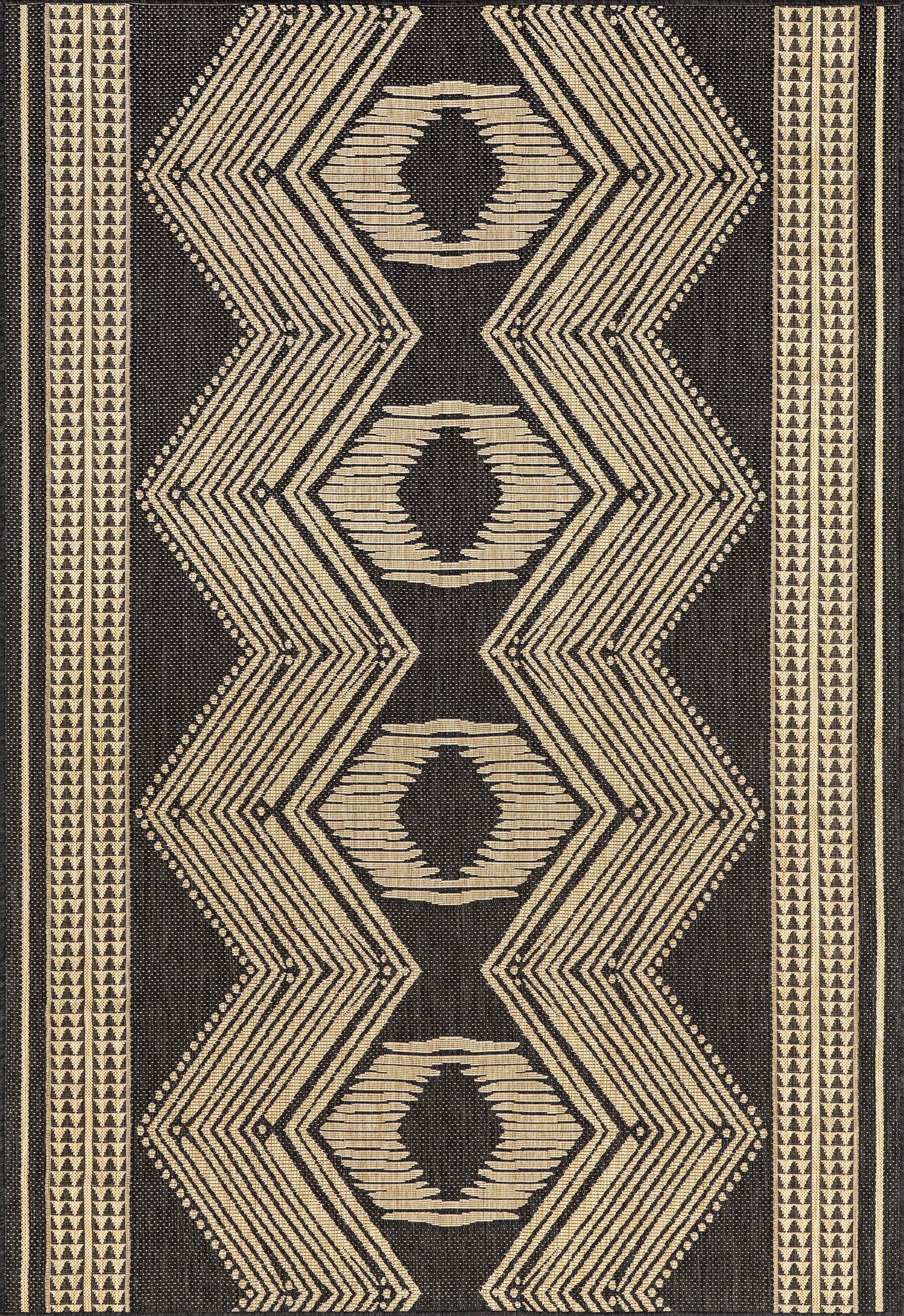 Nuloom Ranya Dark Grey/Ivory, 5' x 8', Tribal Geometric, Soft and Cozy, High Traffic, Stain Resistant, Easy Clean, Durable Area Rug for Indoor/Outdoor Patio, Deck, Porch, Garden, Courtyard