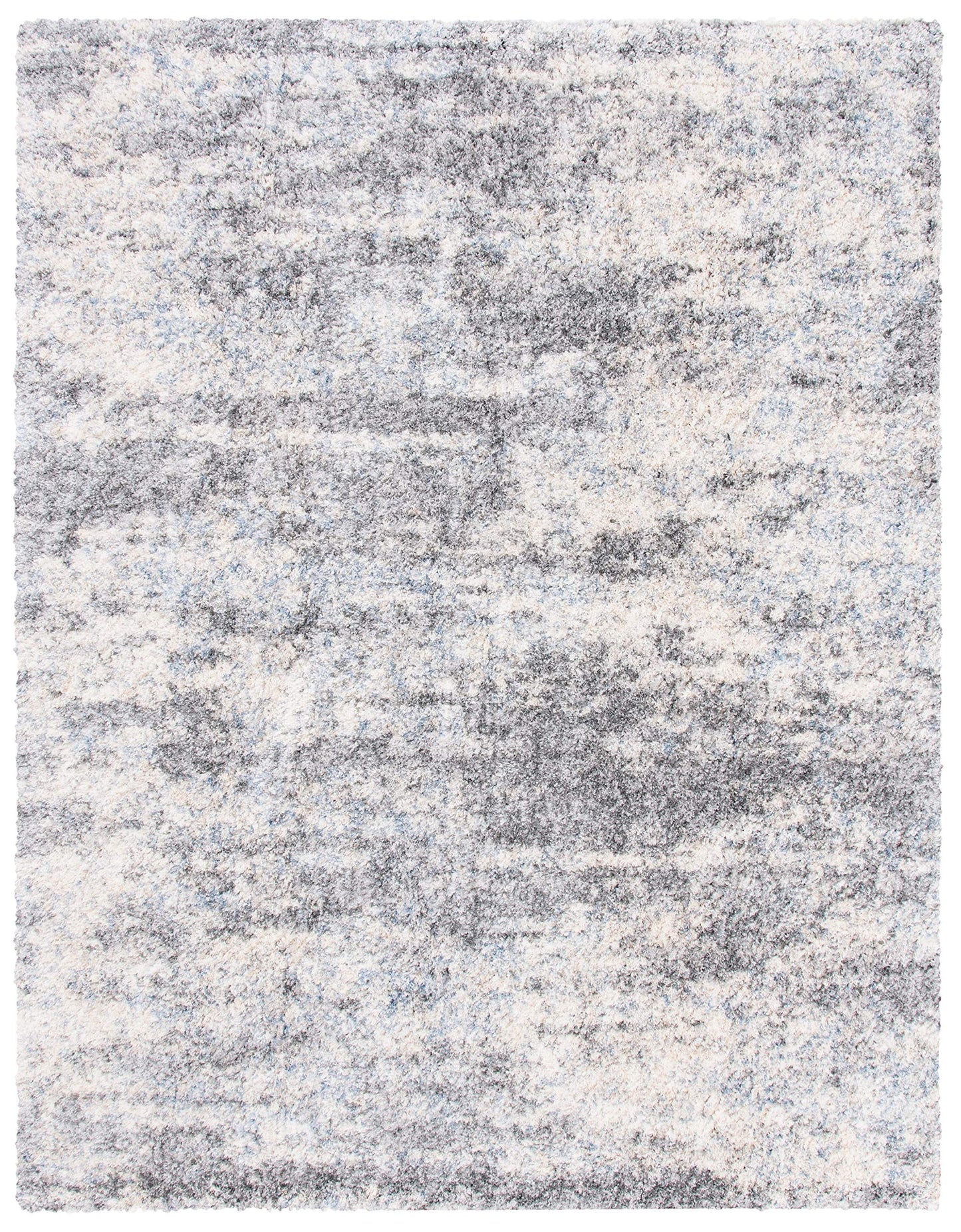 SAFAVIEH Area Rug 9x12 - Berber Shag Collection - Large - Grey Blue & Cream, Non-Shedding & Easy to Clean, Ideal for Living Room, Bedroom, Dining Space (BER219G)