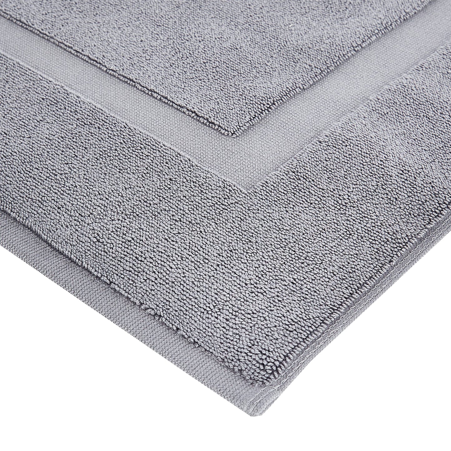 Amazon Basics Banded Bathroom Bath Rug Mat, Machine Washable, 100% Cotton, 31" x 20", Powder Gray