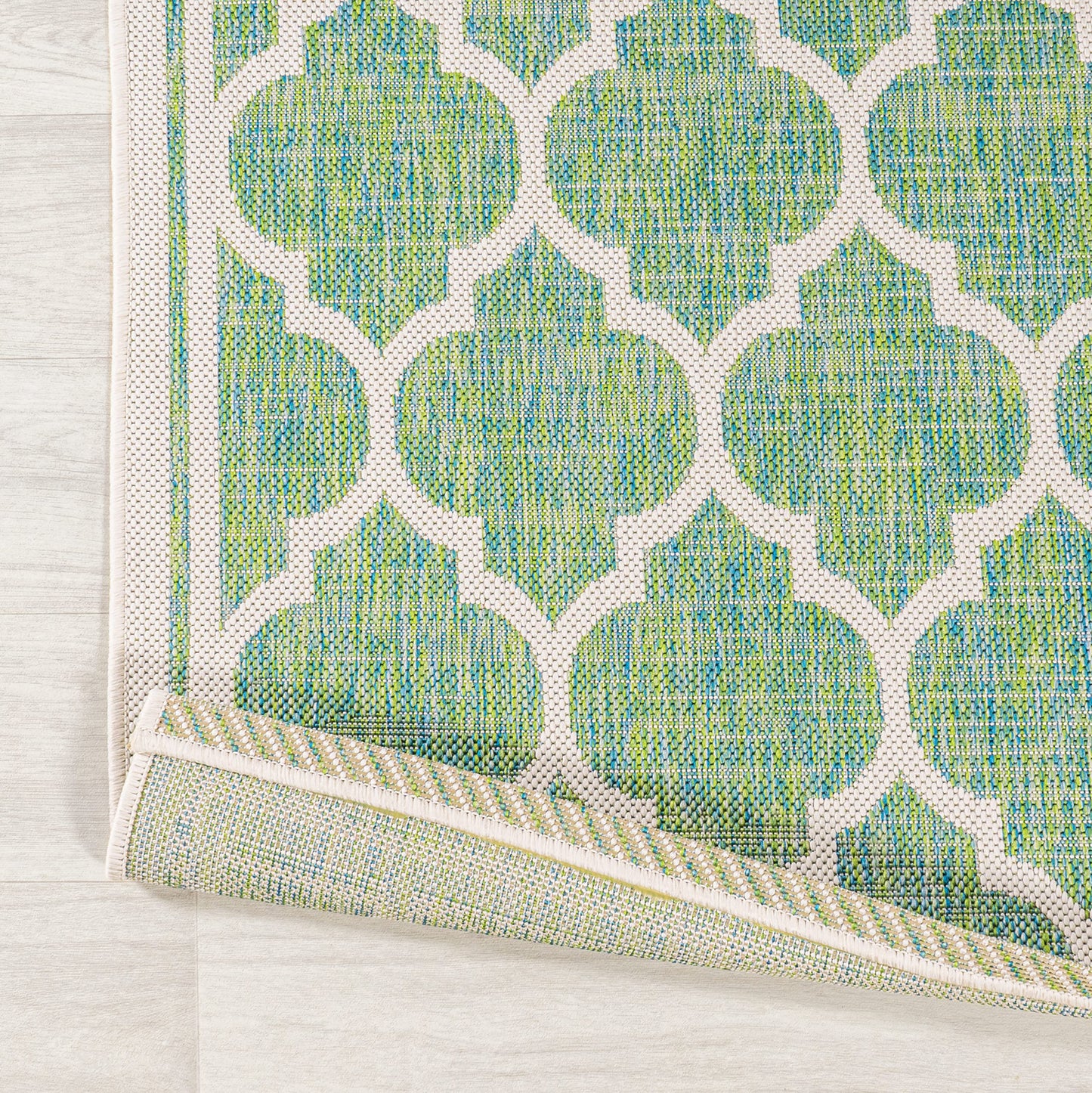 JONATHAN Y Moroccan Trellis Indoor Outdoor Runner Rug 2X10 Cream/Green, Trebol Textured Weave for Backyard, Patio, Porch, Easy-Cleaning, High Traffic, Pet-Friendly, Non-Shedding (SMB109I-210)