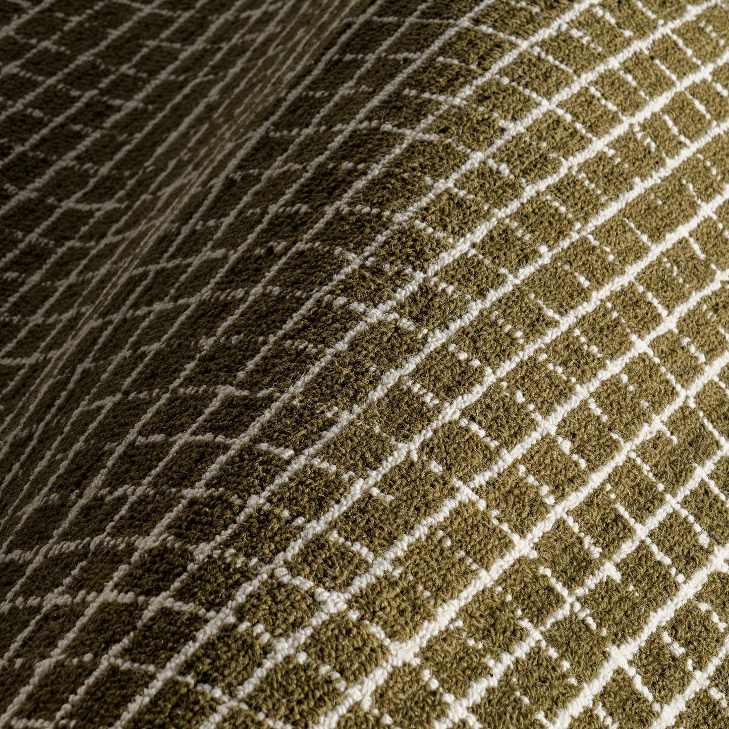 Rugs USA Melrose Moss/Ivory, 6' x 9', Handmade, Checked, Wool, Soft and Cozy, High Traffic, Stain Resistant, Easy Clean, Durable Area Rug for Bedroom, Living Room, Dining, Den, Entryway