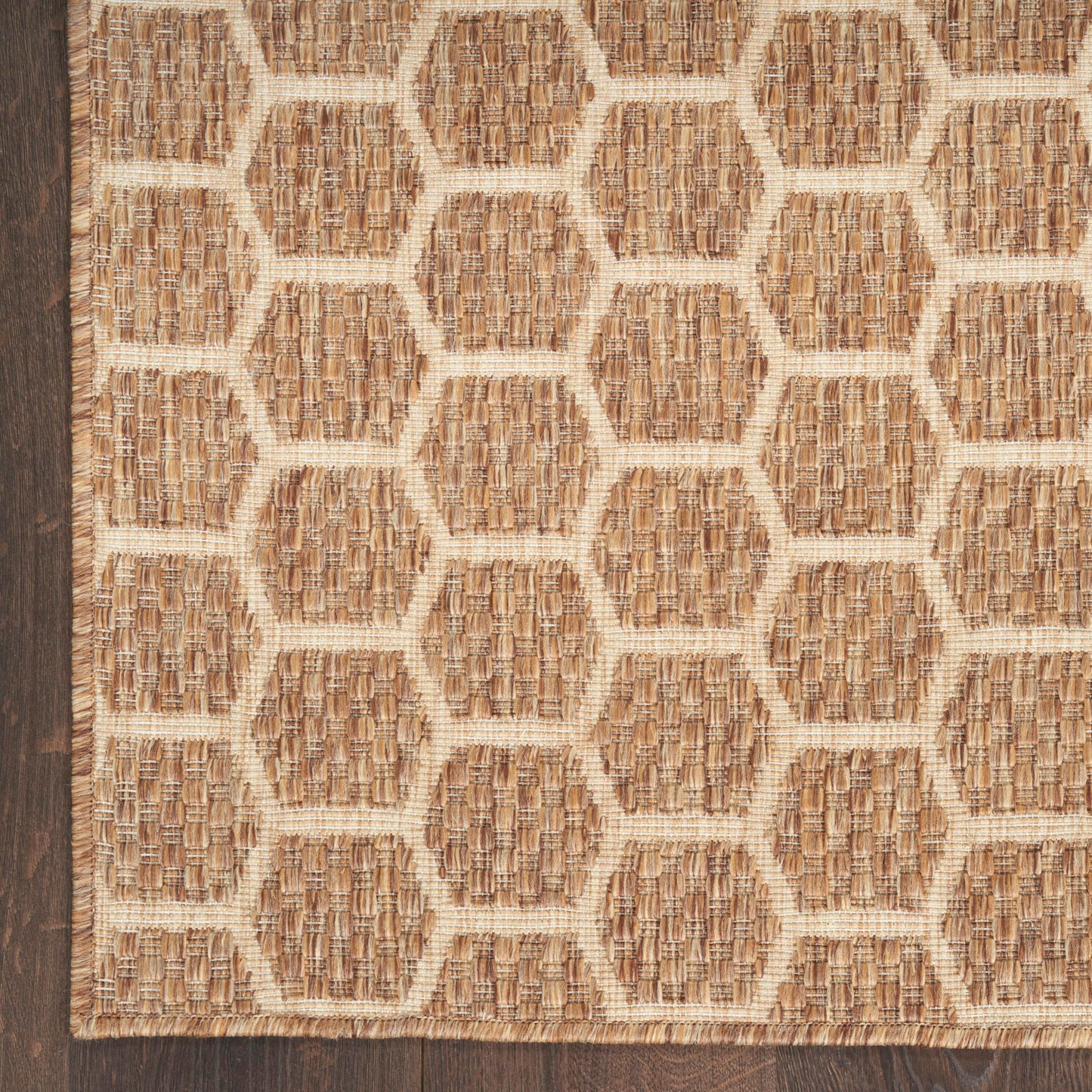Nourison Home Reversible Indoor Outdoor Natural 8' x 10' Area Rug - Easy Clean, Non Shedding, Bed Room, Living Room, Dining Room, Kitchen (8' x 10')