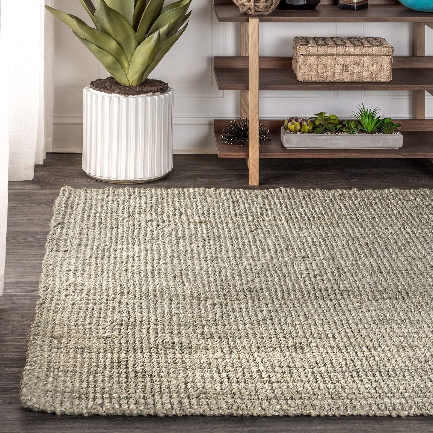 JONATHAN Y Pata Hand Woven Chunky Jute Gray Indoor Area Rug, 4x6, Bohemian, Rustic, Cottage, Easy-Cleaning for Living Room, Bedroom, Kitchen, Non-Shedding (NRF102C-4)