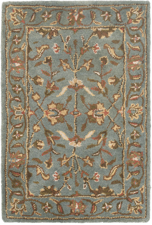 SAFAVIEH Heritage Collection Accent Rug - 2' x 3', Blue & Blue, Handmade Traditional Oriental Wool, Ideal for High Traffic Areas in Entryway, Living Room, Bedroom (HG969A)