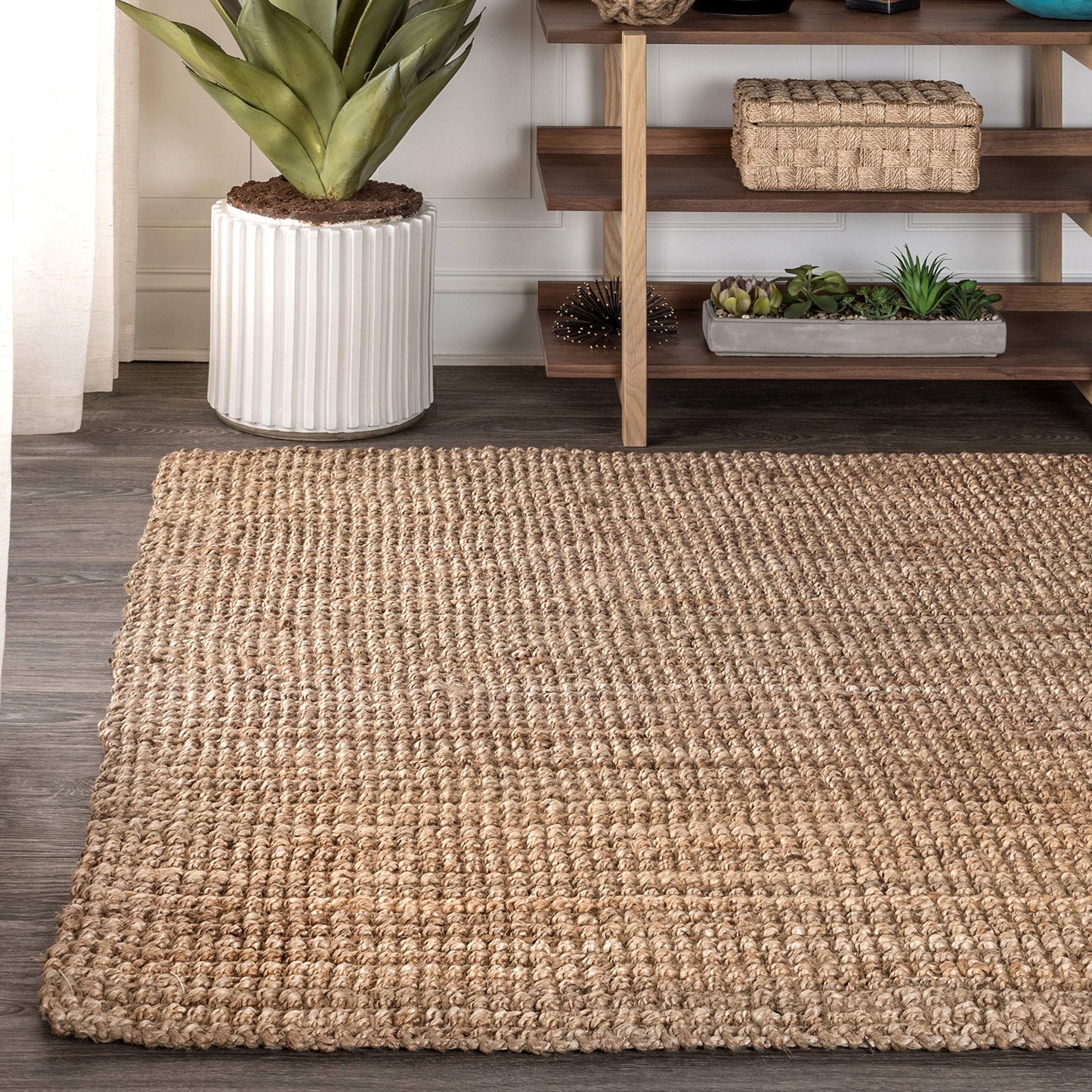 JONATHAN Y Pata Hand Woven Chunky Jute Natural Indoor Area Rug, 8x10, Bohemian, Rustic, Cottage, Easy-Cleaning for Living Room, Bedroom, Kitchen, Non-Shedding (NRF102A-8)