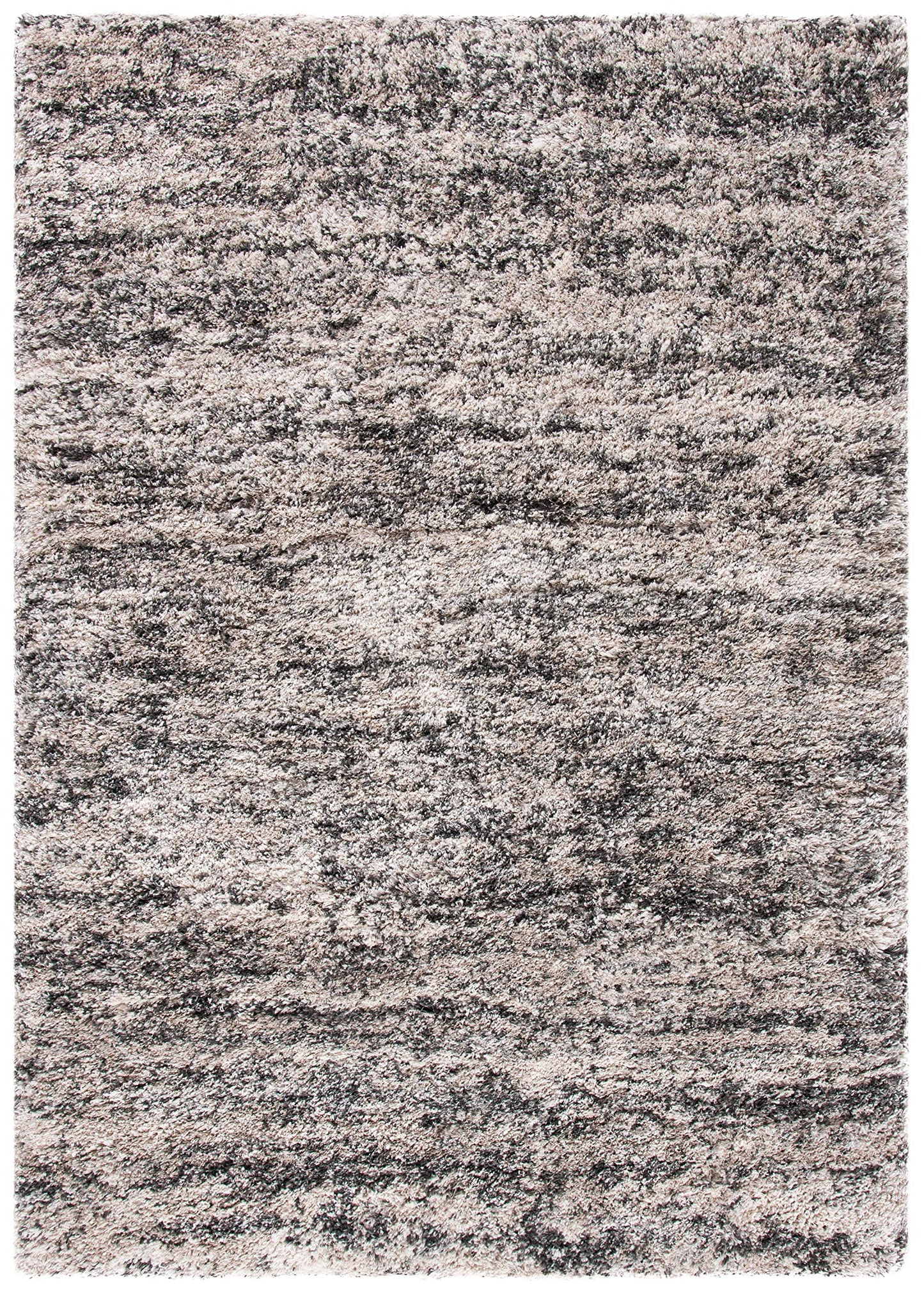 SAFAVIEH Iceland Shag Collection Area Rug - 5'3" x 7'6", Cream & Grey, Modern Design, Easy Care, 2.5-inch Thick Ideal for High Traffic Areas in Living Room, Bedroom (ISG519A)
