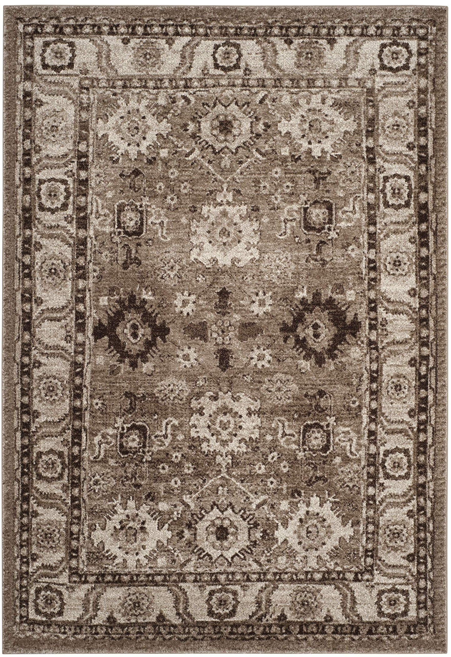 SAFAVIEH Vintage Hamadan Collection Area Rug - 5'3" x 7'6", Taupe, Traditional Persian Design, Non-Shedding & Easy to Clean, Ideal for Living Room, Bedroom, Dining Space (VTH214T)