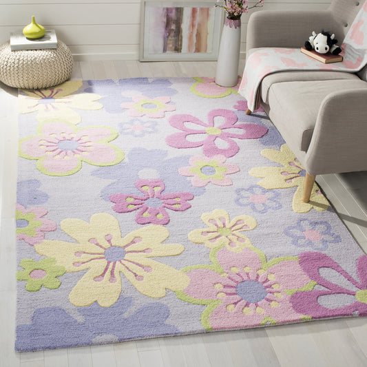 SAFAVIEH Kids Collection Accent Rug - 4' x 6', Multi, Handmade Floral Wool, Ideal for High Traffic Areas in Entryway, Living Room, Bedroom (SFK314A)