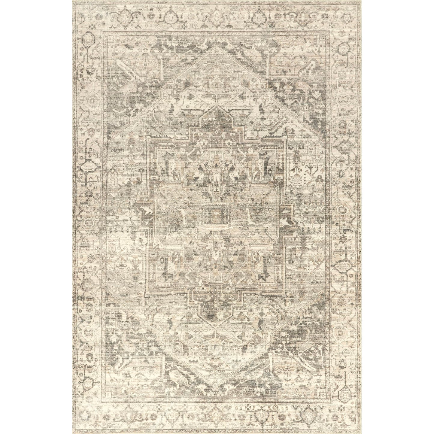 nuLOOM 8' x 10' Machine Washable Stain-Resistant Area Rug with Non Slip Backing, Low Profile for Living Room, Bedroom, and Dining Room, Brielle Grey/Tan