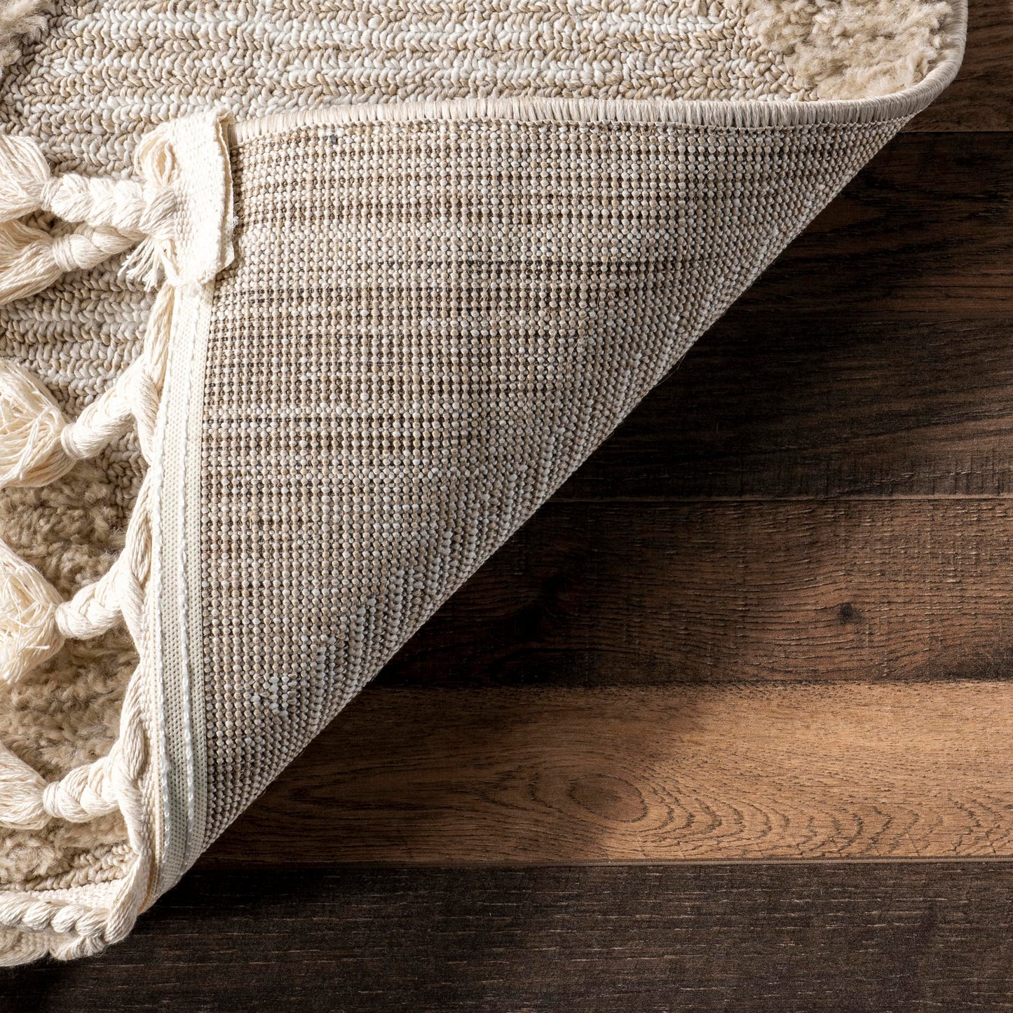 Nuloom Marissa Beige/Ivory, 6'7" x 9', Diamond, Tassel, Soft and Cozy, High Traffic, Stain Resistant, Easy Clean, Durable Area Rug for Bedroom, Living Room, Dining Space, Den, Foyer, Entryway