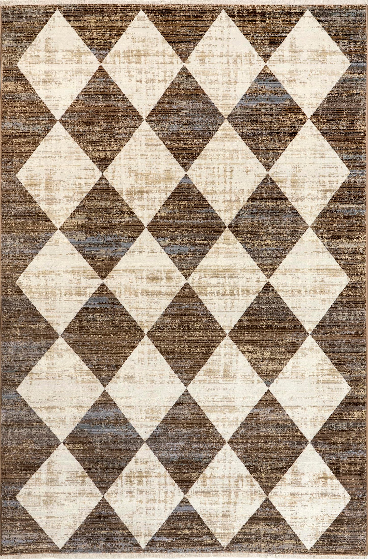 Nuloom Fringed Performance Meline Beige/Blue/Ivory, 5' x 7'10", Checkered, Soft and Cozy, High Traffic, Stain Resistant, Easy Clean, Durable Area Rug for Bedroom, Living Room, Dining, Den, Foyer