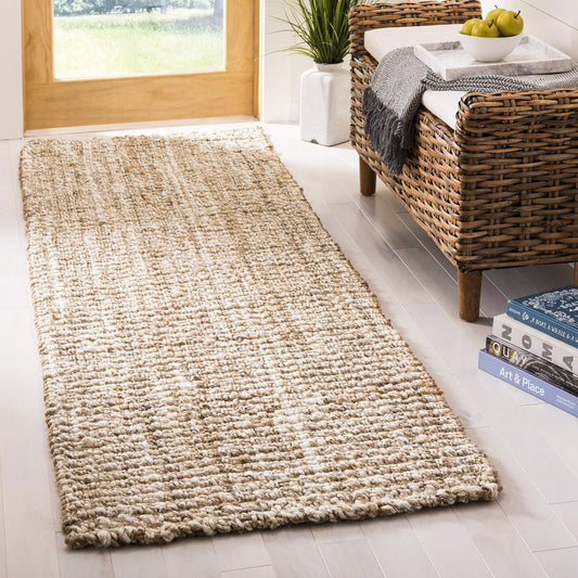 SAFAVIEH Natural Fiber Collection Runner Rug - 2'6" x 10', Natural, Handmade Jute, Ideal for High Traffic Areas in Living Room, Bedroom (NF456A)