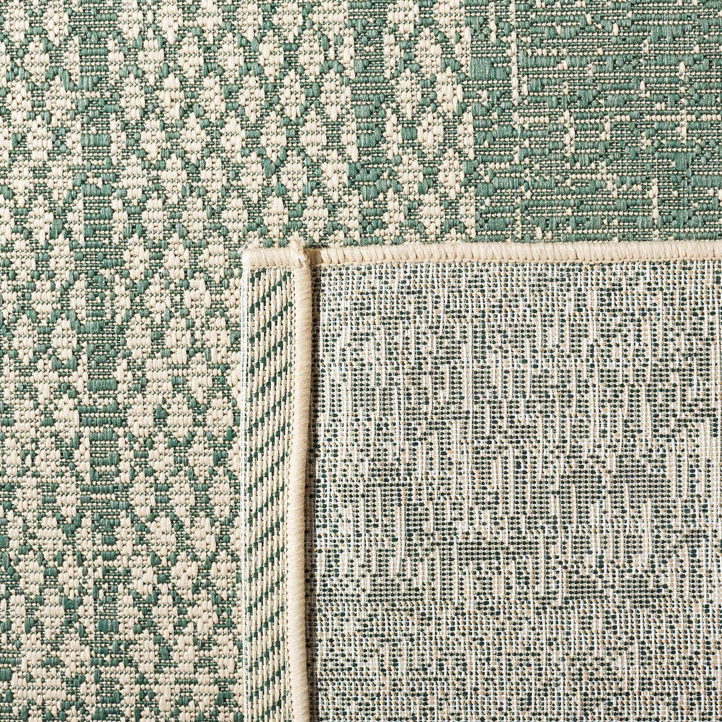 SAFAVIEH Courtyard Collection 2'7' x 5' Beige/Dark Green CY6736 Indoor/ Outdoor -Waterproof Easy -Cleaning Patio Backyard Mudroom Area -Rug