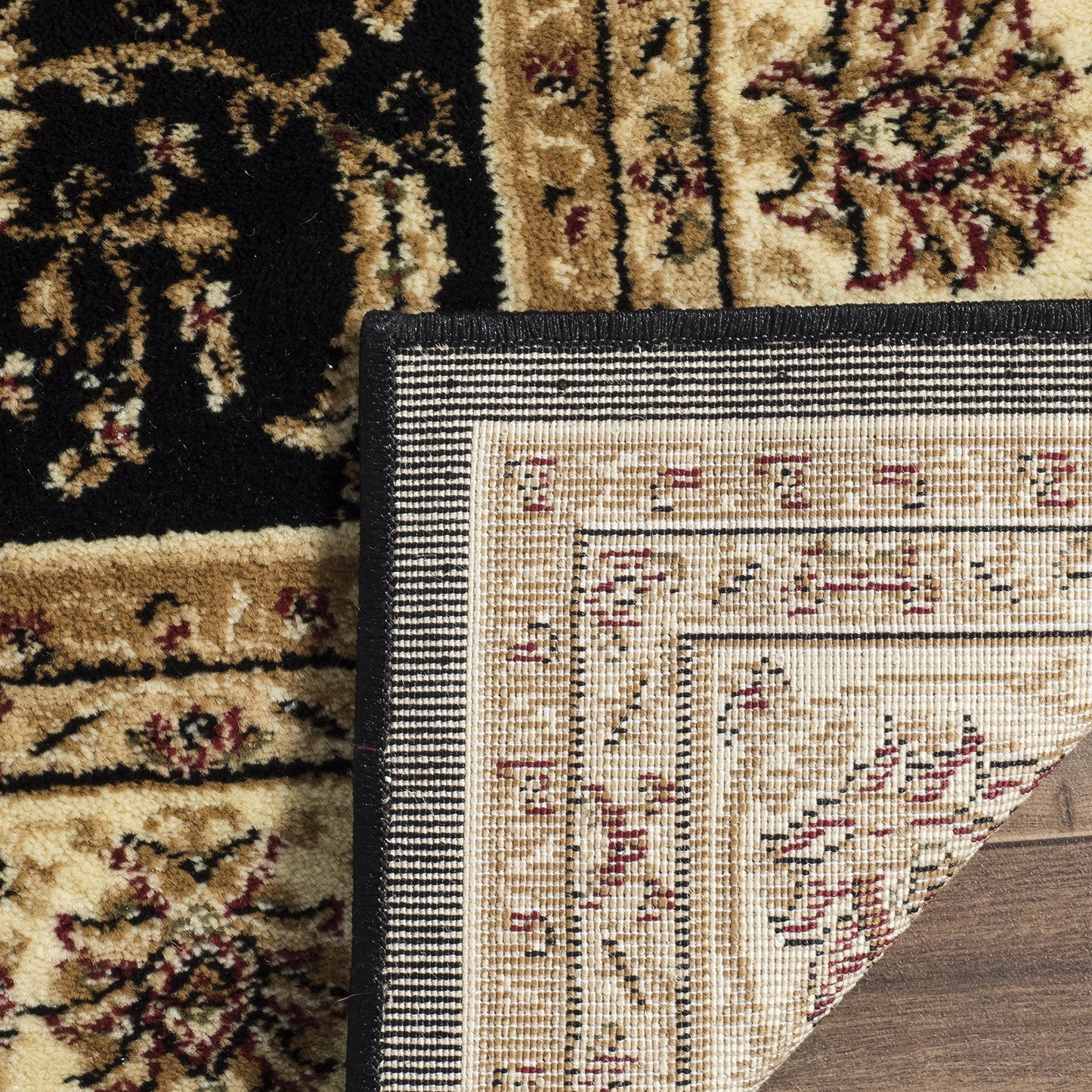 SAFAVIEH Lyndhurst Collection Area Rug - 9' x 12', Black & Ivory, Traditional Oriental Design, Non-Shedding & Easy Care, Ideal for High Traffic Areas in Living Room, Bedroom (LNH219A)