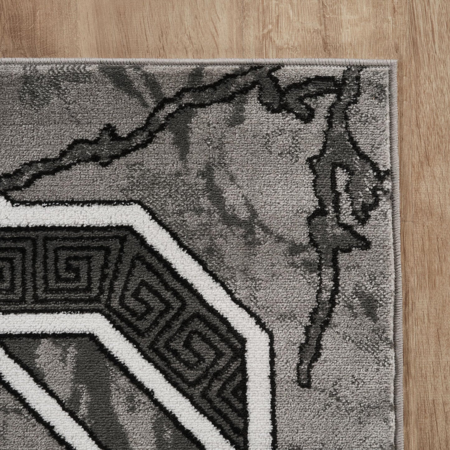 GLORY RUGS Area Rug Modern 8x10 Grey Black White Soft Contemporary Floor Gray Carpet with Premium Fluffy Texture for Indoor Living Dining Room and Bedroom Area