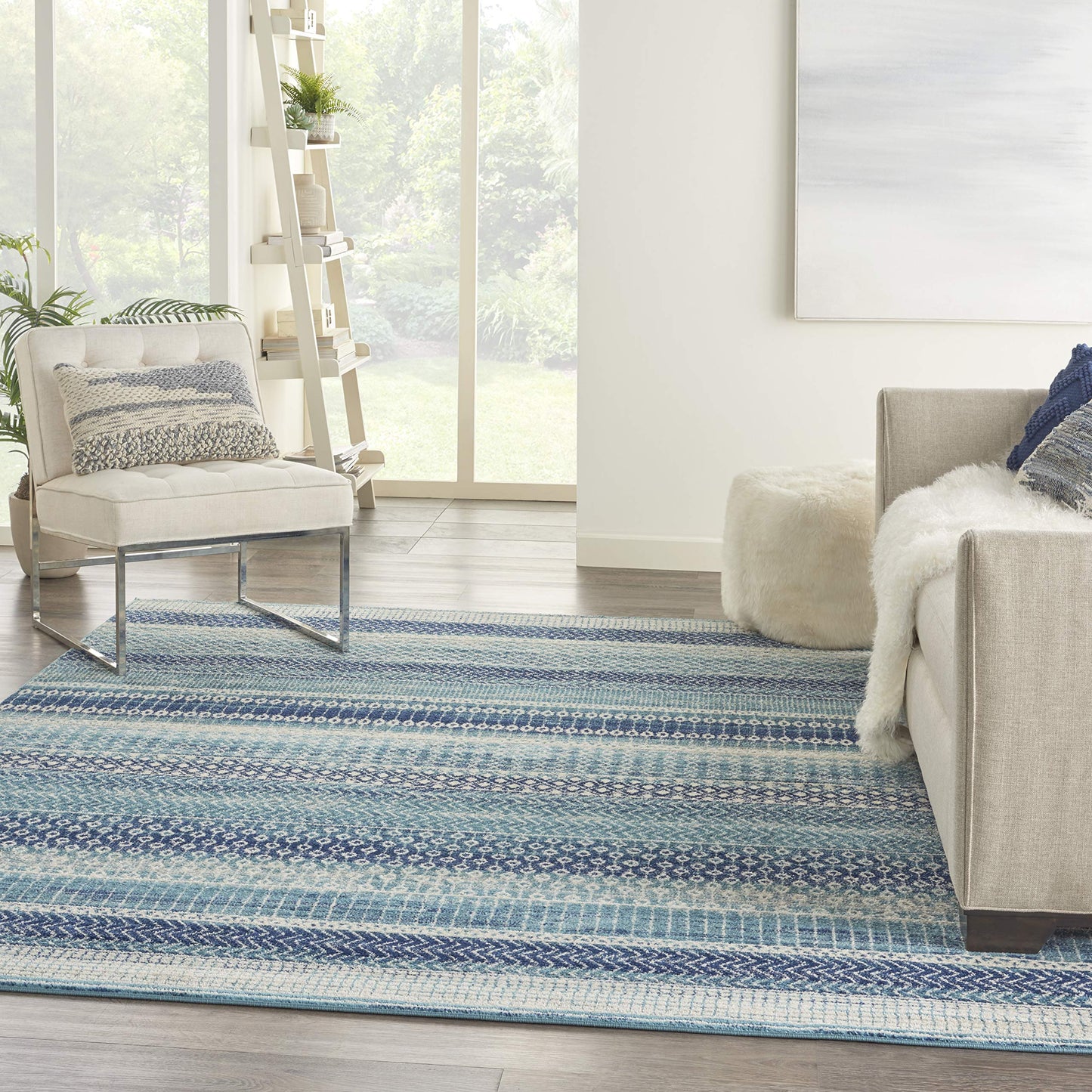 Nourison Home Passion Navy Blue 8' x 10' Area Rug - Easy Clean, Non Shedding, Bed Room, Living Room, Dining Room, Kitchen (8' x 10')