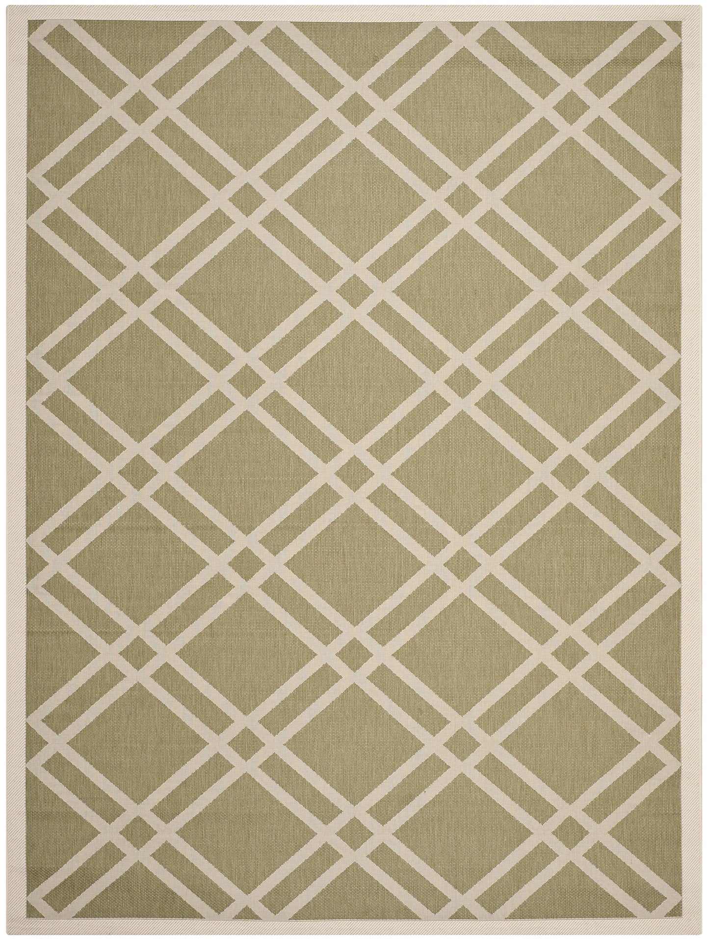 SAFAVIEH Courtyard Collection 6'7" x 9'6" Green/Beige CY6923 Trellis Indoor/ Outdoor Waterproof Easy Cleaning Patio Backyard Mudroom Area Rug