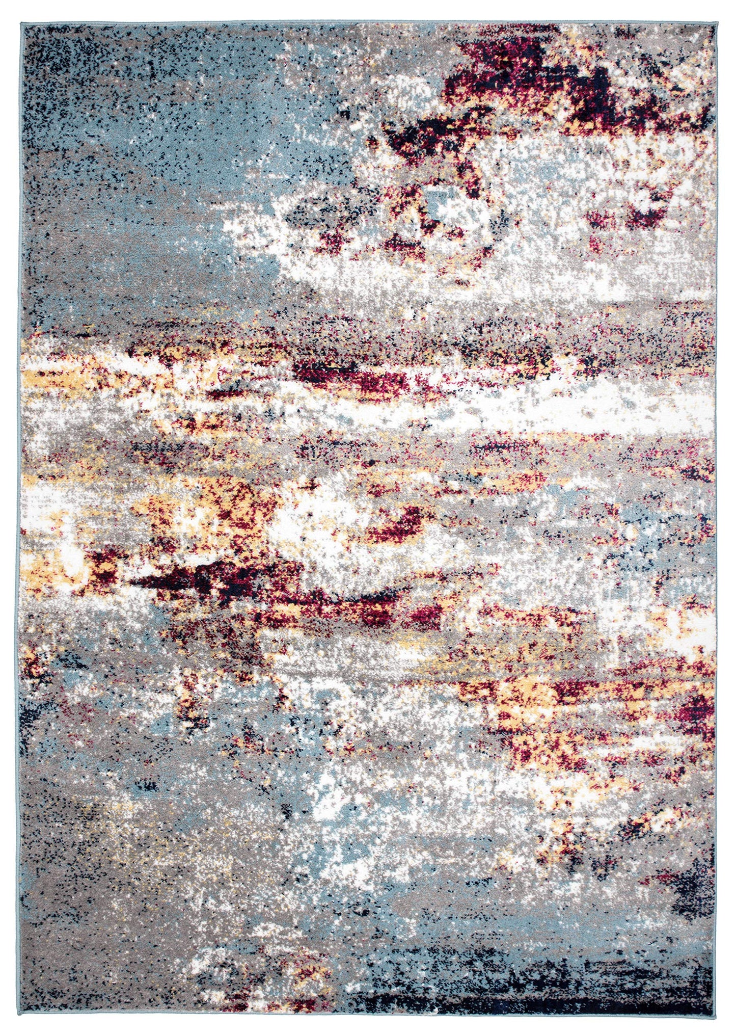 Rugshop Multi Modern Distressed Abstract Area Rug Bohemian Inspired Watercolor for Living Room, Dining Room and Bedroom 5' x 7'