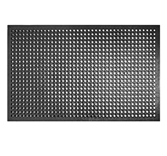 New Star Foodservice Commercial Grade Grease Resistant Anti-Fatigue Rubber Floor Mat, 36" x 60", Black